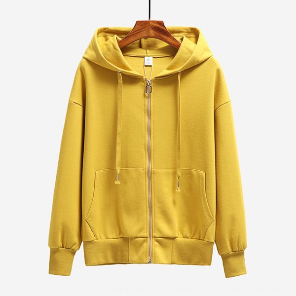 

li na new korean style student hooded solid color cardigan women's large size loose coat sweater sweater cec coat women 6135, Black