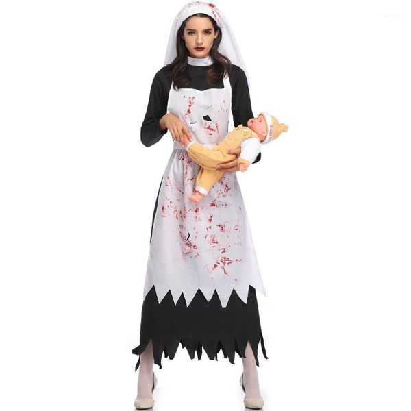 

одежда женская vampire demon монахиня костюм праздник хэллоуин костюмы партии забавный ужасные scary фестиваль косплей женщины, Black;red