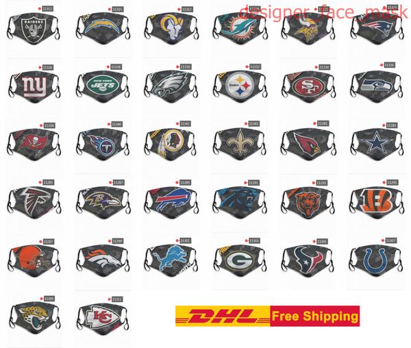 

dhl 2020 new designer personality 5 layer dustproof protective mask men and women pure cotton mask fashion face mask