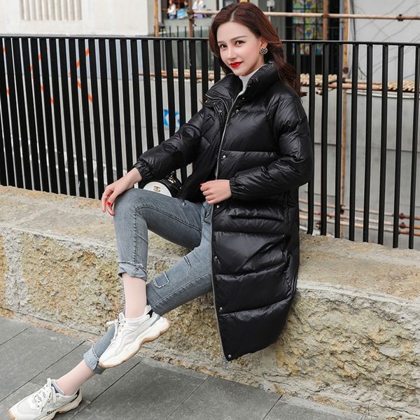 

off-season fall/winter 2020 new casual coat korean style large pocket hooded coat down jacket down jacket women's mid-length, Black