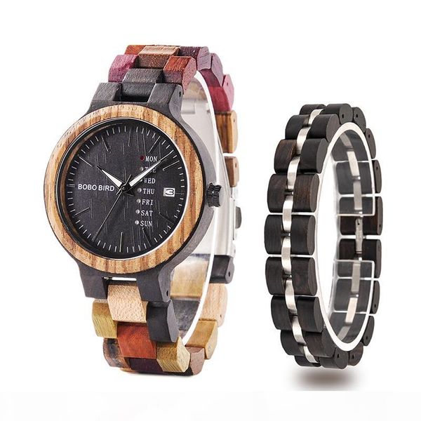 

bobo bird reloj hombre wooden bracelet nature wood men watch handmade auto date color quartz wristwatches great gifts, Slivery;brown