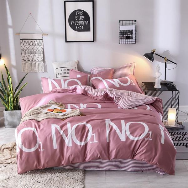 

3/4pcs comforter bedding set soft sanding polyester bed linen set flat sheet + duvet cover + pillow case bed home texitiles