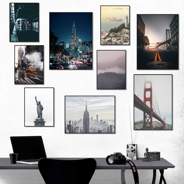 

forest bridge new york city landscape wall art canvas painting nordic posters and prints wall pictures for living room decor