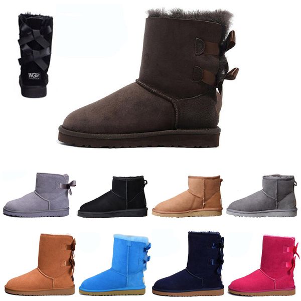 

women snow boots winter boot classic mini ankle short ladies girls womens fashion booties triple black chestnut navy blue