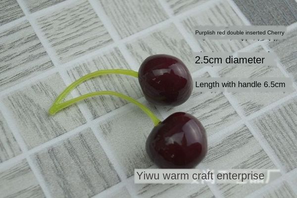 

high-end simulation double-plug double-head towel handmade diy towel accessories diy accessories foam cherry plastic cherry, Silver