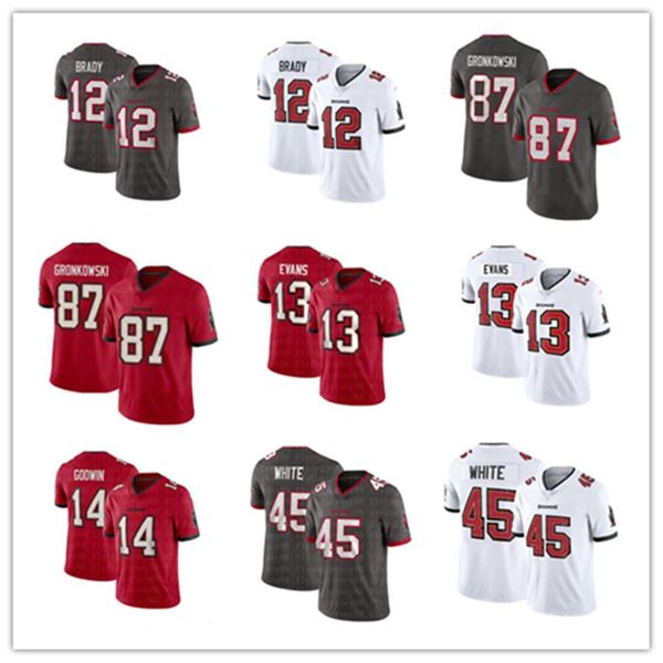 

2020 new football jersey 12 tom brady tampa # bay buccaneer 87 rob gronkowski 14 chris godwin 45 devin white 13 mike evans stitched jerseys, Black;yellow