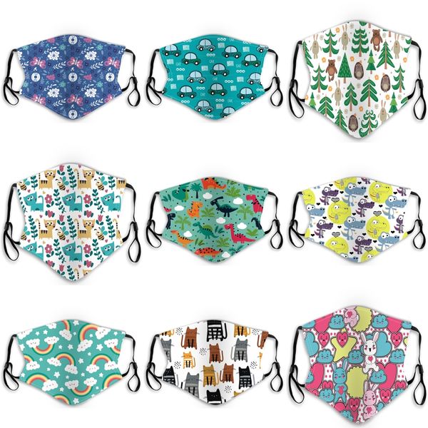 

kids face masks with 1 filter cartoon electric carbon breather valve pm2.5 cotton face mouth mask dustproof protective mask#118