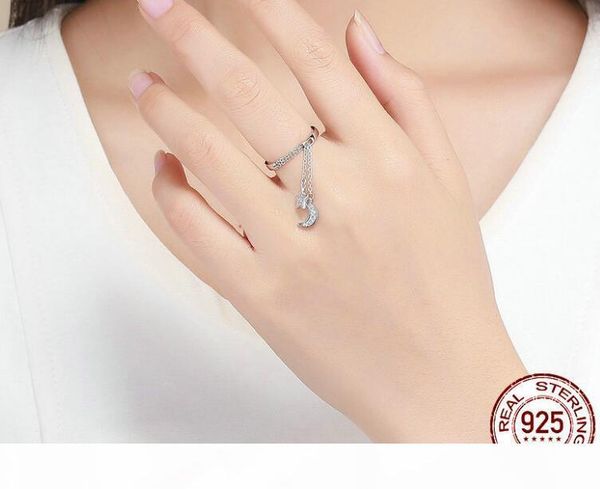 

r s925 moon and star open ring women simple personality engagement rings of lovers sterling silver ring office brithday gift 2020 fine