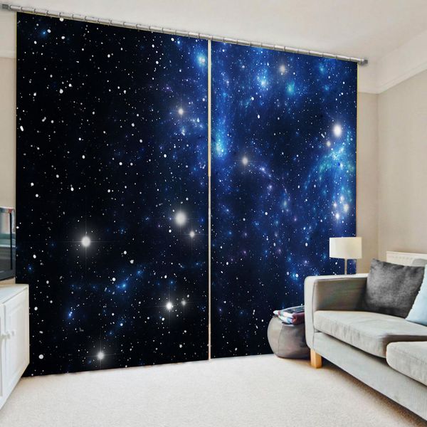 

luxury blackout 3d curtains for living room bedding room office starry sky curtains blue stars curtain