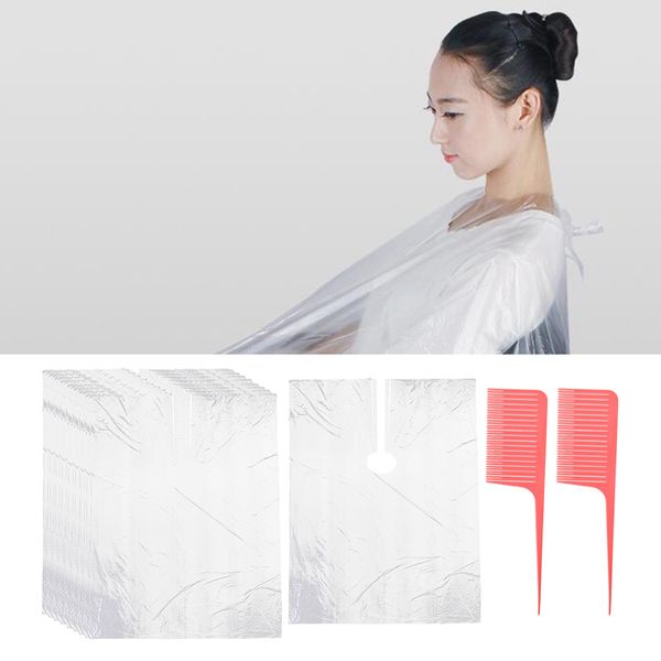 

50 hairdressing capes barber hair styling dyeing apron cloth bib with comb