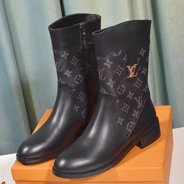 

new womens wedge motorcycle boots ankle boots autumn winter shoes leather platform boots winter ladies party fashion shoes with box bottes f, Black