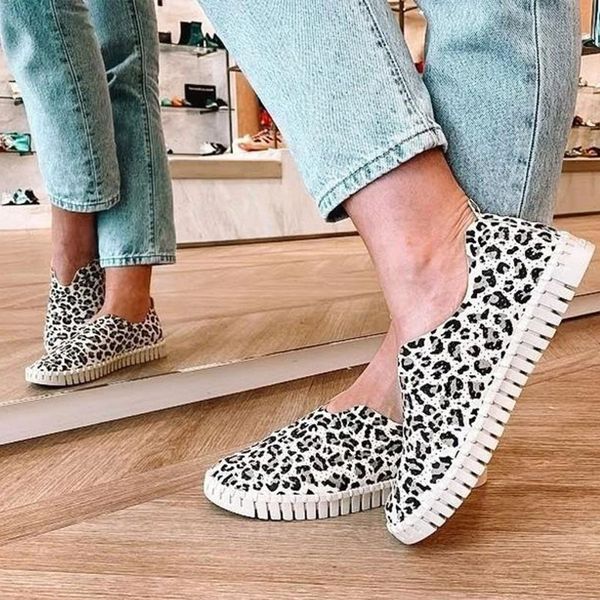 

women's flats slip on leopard pu leather non slip casual fashion women shoes female shallow platform ladies footwear 2020 new, Black