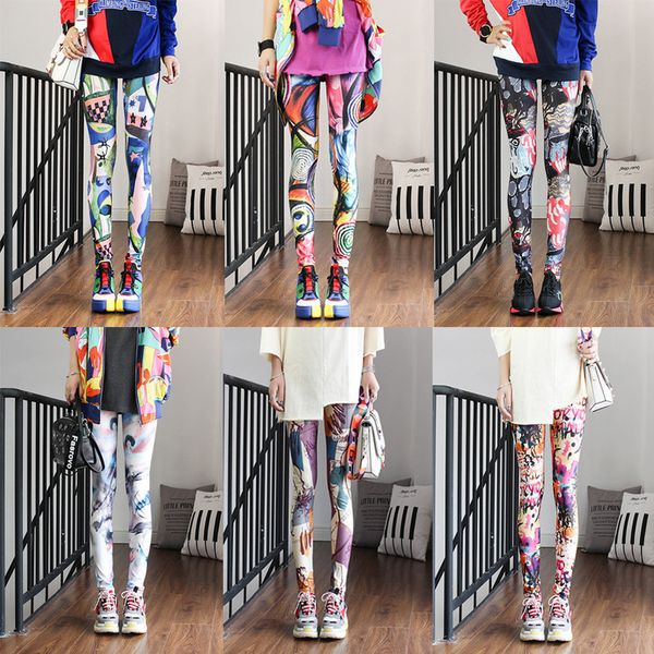 

western black leggings camouflage womens leggings gothic ankle-length nightmare 100% cotton before christmas high waist leggings