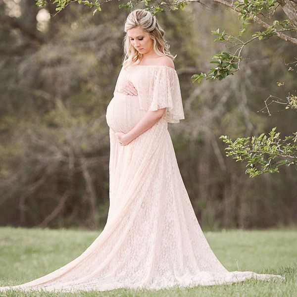 

pregnancy pgraphy props maxi maternity gown lace pregnant dress fancy shooting p summer maternity pgraphy tail dress, White