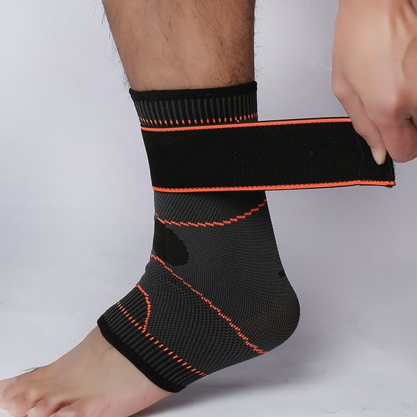 

sports outdoor 2-color jacquard warm compression ankle protection high elastic knitted breathable warm sports ankle protection, Blue;black