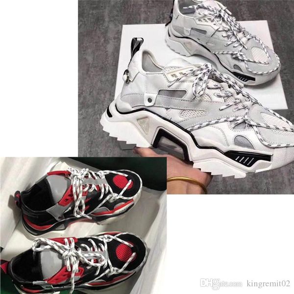

2019ss triple s strike sneakers lace-up mesh upper oversized strike sneaker sports shoes men & women old daddy casual shoes casual shoes, Black