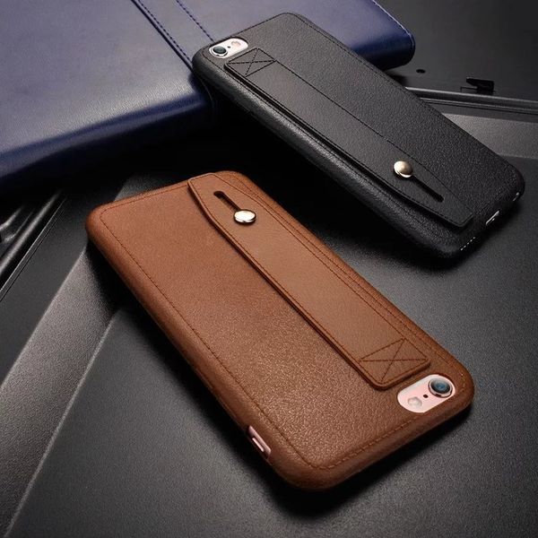 

2020 wristband leather bracket all-inclusive soft shell case for iphone 11 pro max 8 7 6 plus x xs breathable anti-drop protection 200804