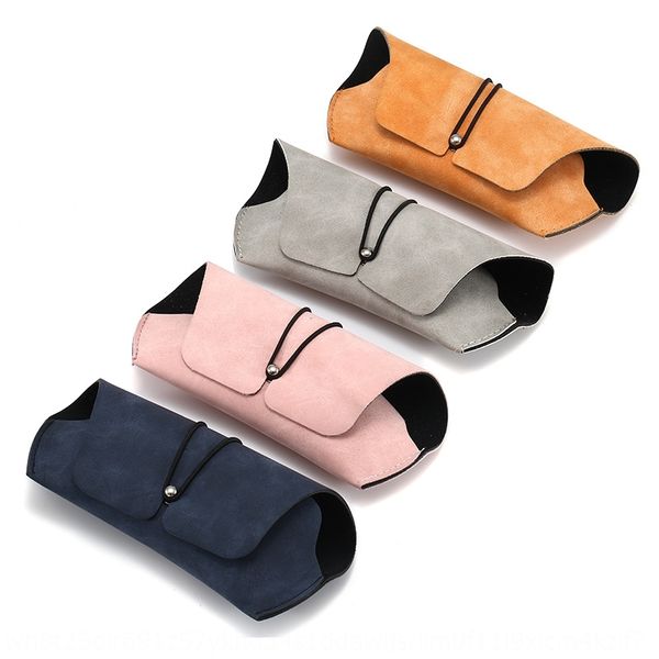 

fashion round studs sun anti-pressure leather box korean style sunglasses storage bag leather round nail high-grade sunglasses box, Blue