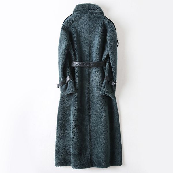 

faced double fur coat female natural sheeps shearling fur coats 2020 winter jacket women genuine leather jacket my3872 s, Black