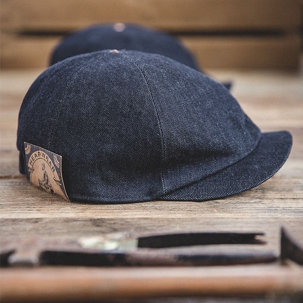 

matton tooling american classic newsboy tools cap amecaji all-match cowboy hexagonal hat tooling hat male, Blue;gray