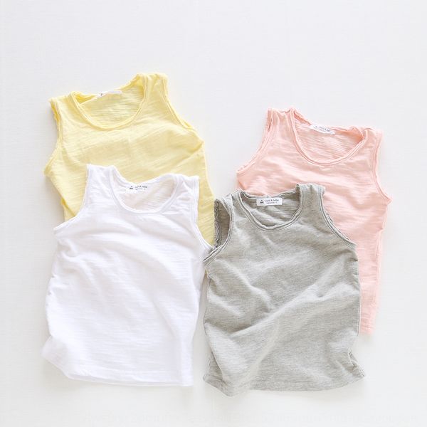 

2019 korean clothing new wash bamboo cotton soft cotton vest children's vest children's clothing tn917, Blue