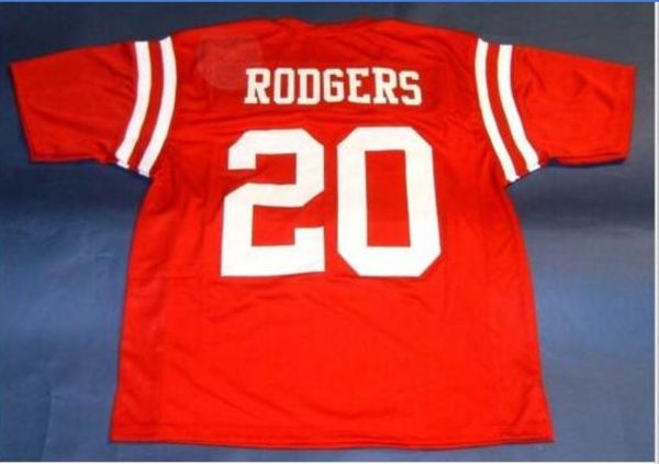 

custom men youth women vintage nebraska cornhuskers #20 johnny rodgers football jersey size s-5xl or custom any name or number jersey, Black