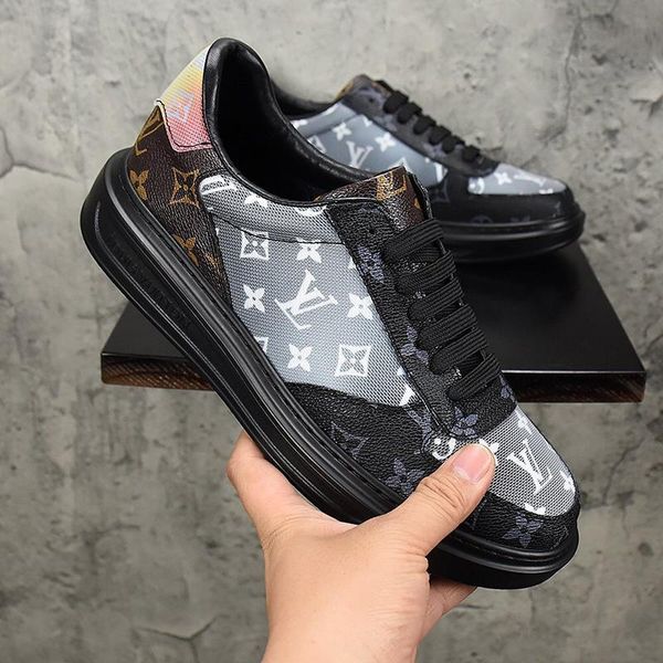 

2020ss limited edition luxury design printed high-quality canvas sneakers wild breathable mens casual shoes mens banquet shoes size: 38-45, Black