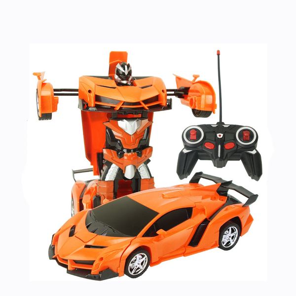 

2in1 sports transformation robots models remote control deformation car rc fighting toy kidschildren's birthday gift y200414