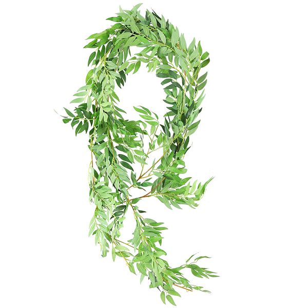 

artificial plants willow garland wreath rattan fake vines twigs hanging silk green leaf home wedding wall decoration greenery