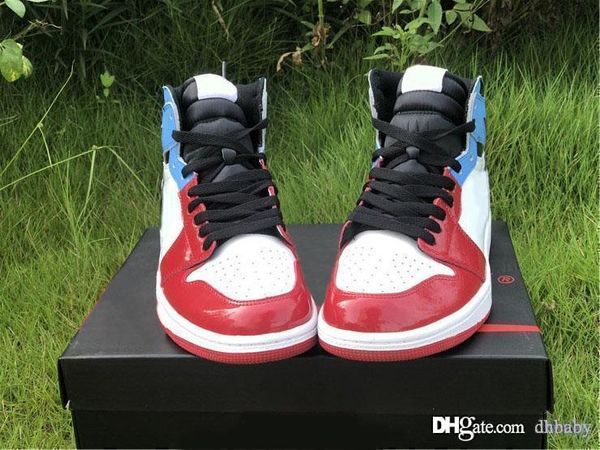 

air authentic 1 high og fearless basketball shoes university blue-varsity red-black retro 1s unc chicago sports sneakers ck5666-100