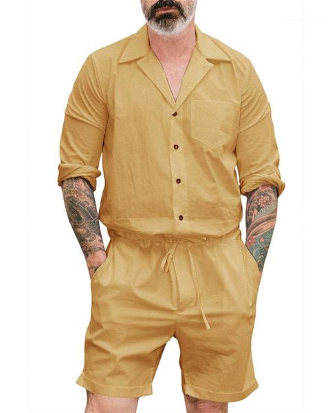 

waist joggers jumpsuits man summer rompers short sleeve street casual cargo pants jumpsuit overalls mens elastic, Gray