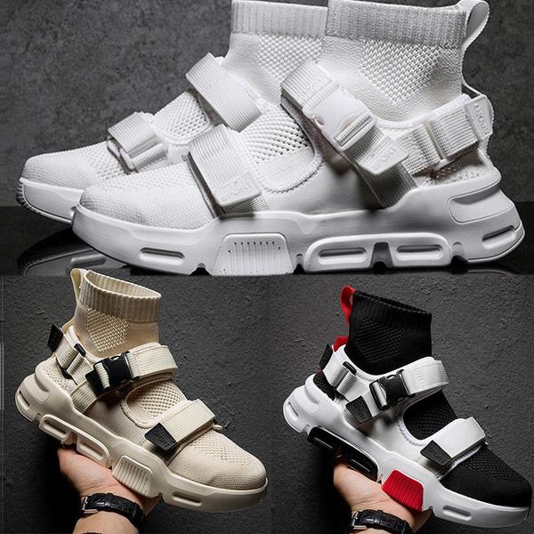 

2019 stylish trendy breathable high sock sport shoes for men socks shoes, Black
