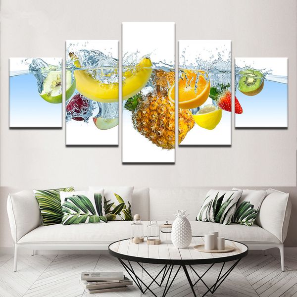 

fruits poster canvas art 5 pieces pineapple painting modern wall art modular picture kitchen restaurant decor posters and prints
