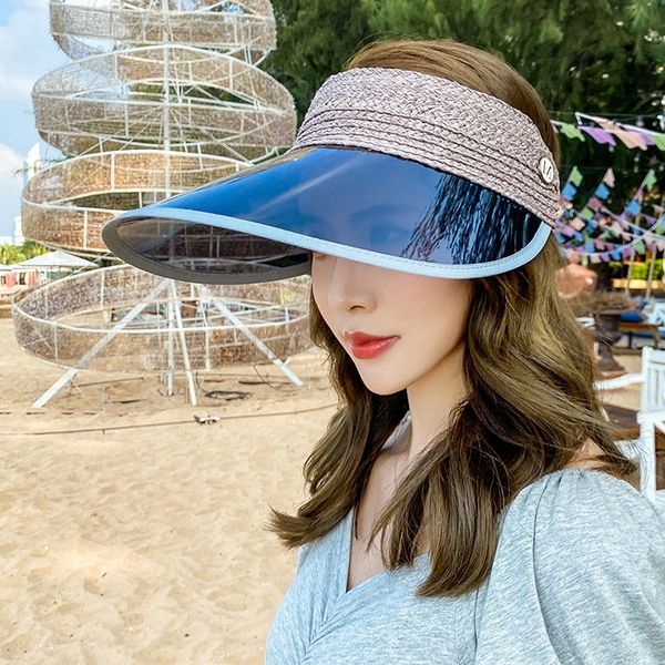 

pt2pm 2020 uv-resistant adjustable sun electric vehicle sunshade cap bicycle sunshade female cycling sunscreen outdoor sun hat electric vehi, Blue;gray