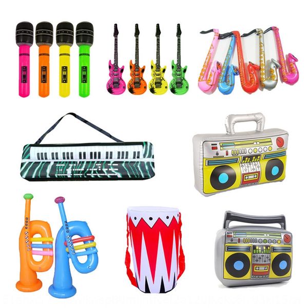 

ming hui environmental protection pvc children's inflatable prop simulation musical instrument toy inflatable toy guitar stage props