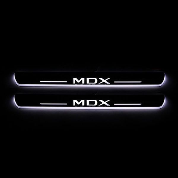 

acrylic moving led welcome pedal car scuff plate pedal door sill pathway light for mdx 2014 - 2020 2020
