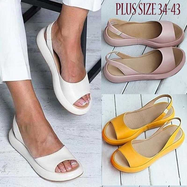 

women fashion summer peep toe flat sandals casual leisure holiday shoes beach plus size 34-43 sandalias female moccasins woman, Black