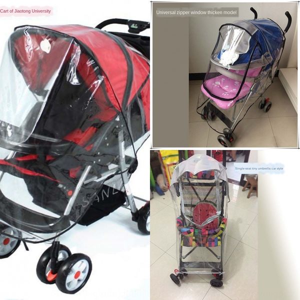 

raincoat umbrella car cart umbrella cart baby carriage rain windproof car warm cover universal rain cover baby stroller, Black