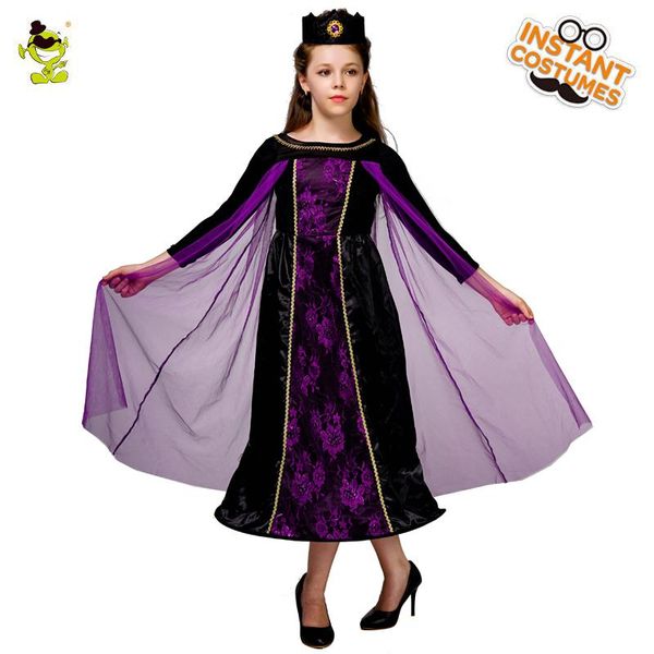 

new design evil girl costume purple fancy dress cosplay outfits clothings for carnival halloween party, Black;red
