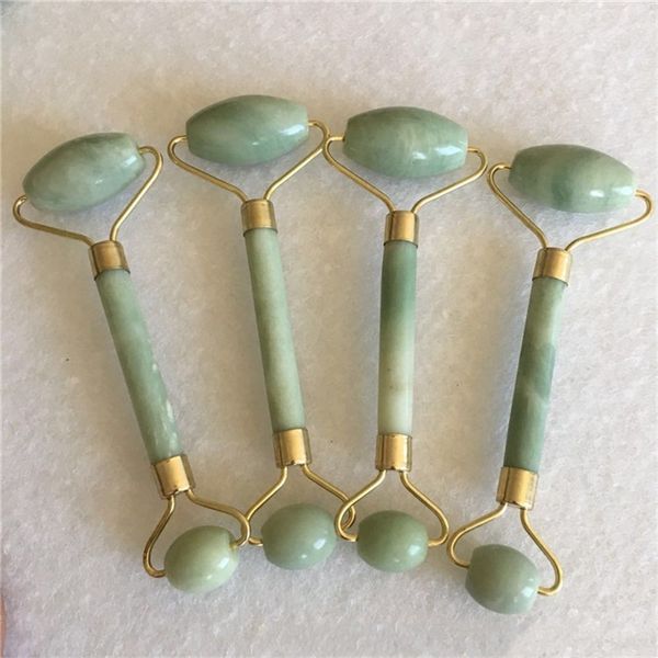 

new pattern facial massager double jade roller massor stick beauty instrument healing gua sha alloy gold plated 4yx d2