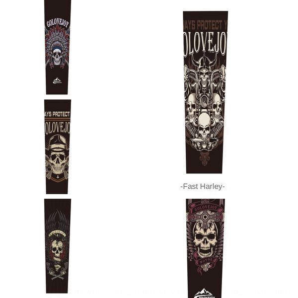 

kbf76 ice silk sleeve thermal reymour locomotive cold tattoo protective arm summer locomotive men's and women's arm sleeve driving, Black