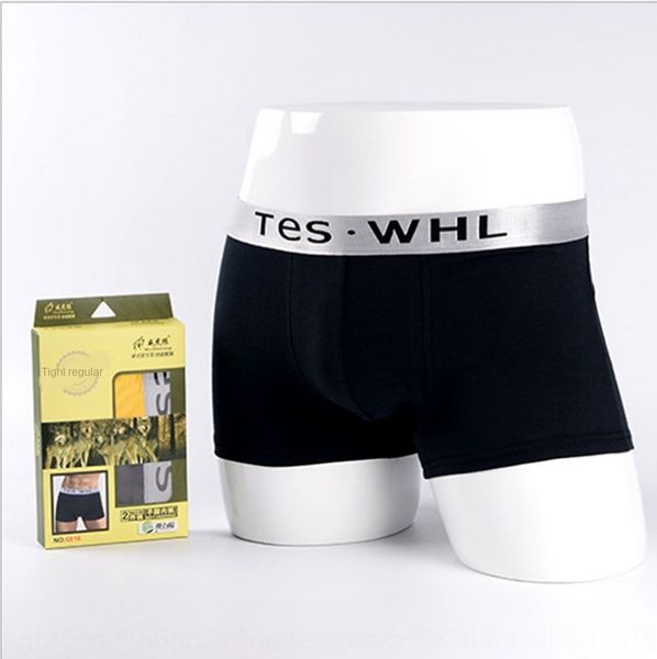 

мужские мода натяжные плотно облегать боксер коробки хлопок эластичного хлопок сплошного цвет стал края эластичных боксеров коробок 2 шт, Black;white