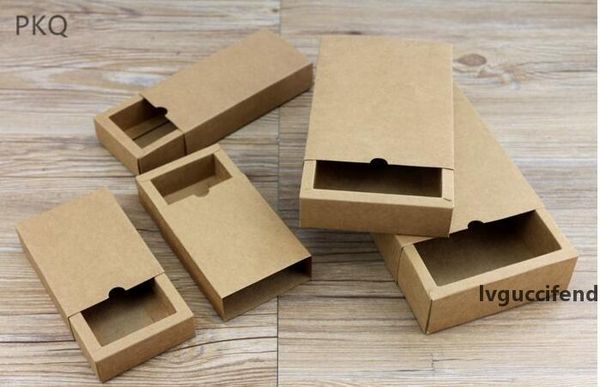 

10pcs diy vintage color kraft paper gift box package candy favors arts jewelry display package box brown packaging for soap