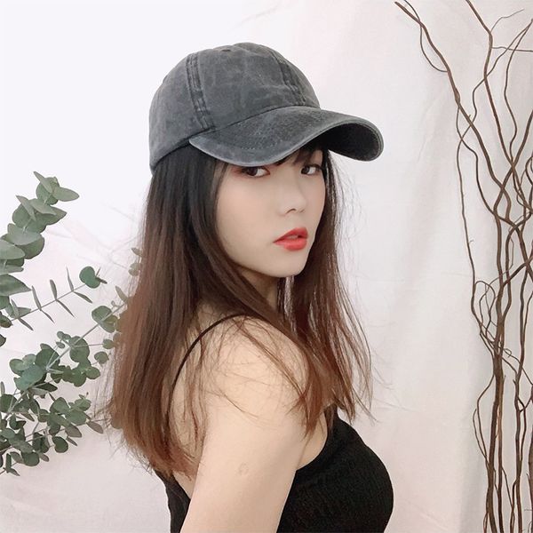 

washed old solid color cap all-match fashion men's and women's baseball cap baseball hat korean pure cotton hat fashion, Blue;gray