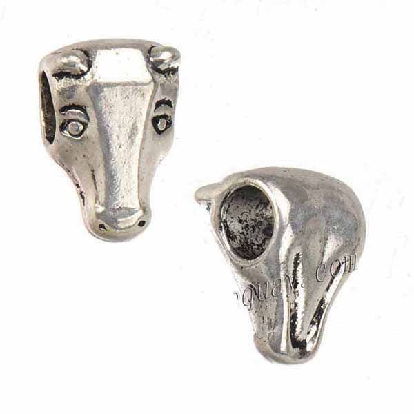 

jewelry components charms beads bracelet european diy 5mm large hole animal horse antic silver metal 14*9mm for crafts making 100pcs, Black