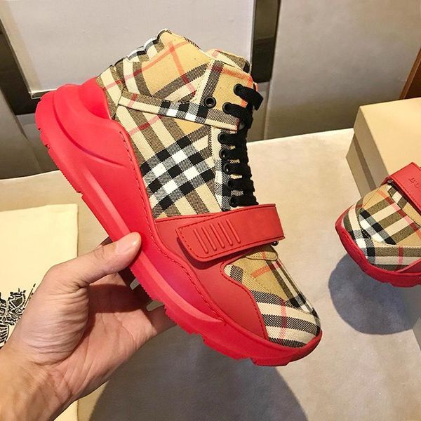 

new mens shoes fashion design vintage check cotton sneakers with origin box breathable keep warm chaussures pour hommes casual shoes for men