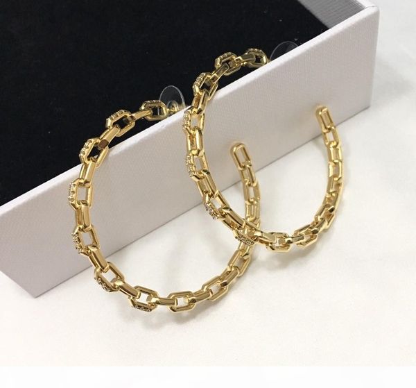 

selling explosion-proof round chain diamond earrings designer earrings luxury designer jewelry women earrings, Golden