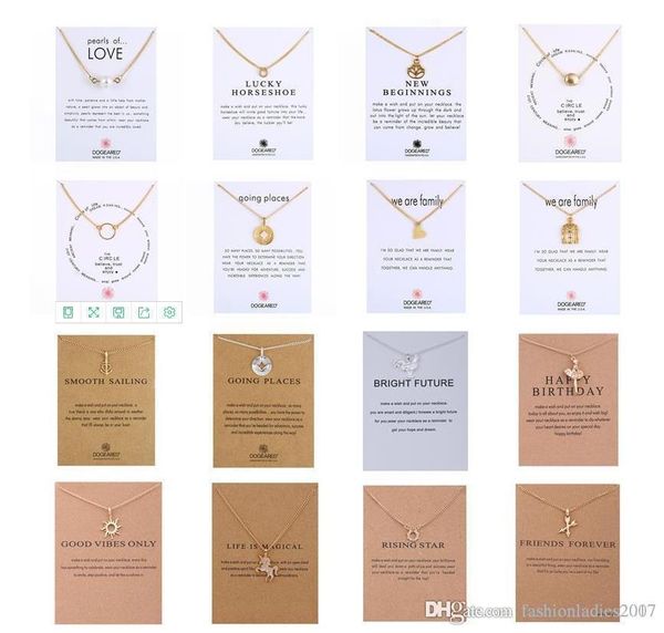 

2017 new dogeared necklace with card sun love family luck pendant noble and delicate silver choker valentine day christmas gift