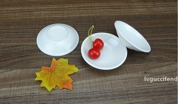 

200pcs plastic seasoning dish round white sauces plate snacks dish storage trays plate saucer food container