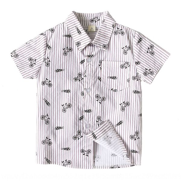 

e9dma new clothing striped cartoon short-sleeved summer clothes new shirt children's clothing striped cartoon short-sleeved shirt child, White;black